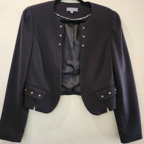 Cass Jackets & Blazers - Cass Black Knit Blazer With Metal Studs Detail Size Small